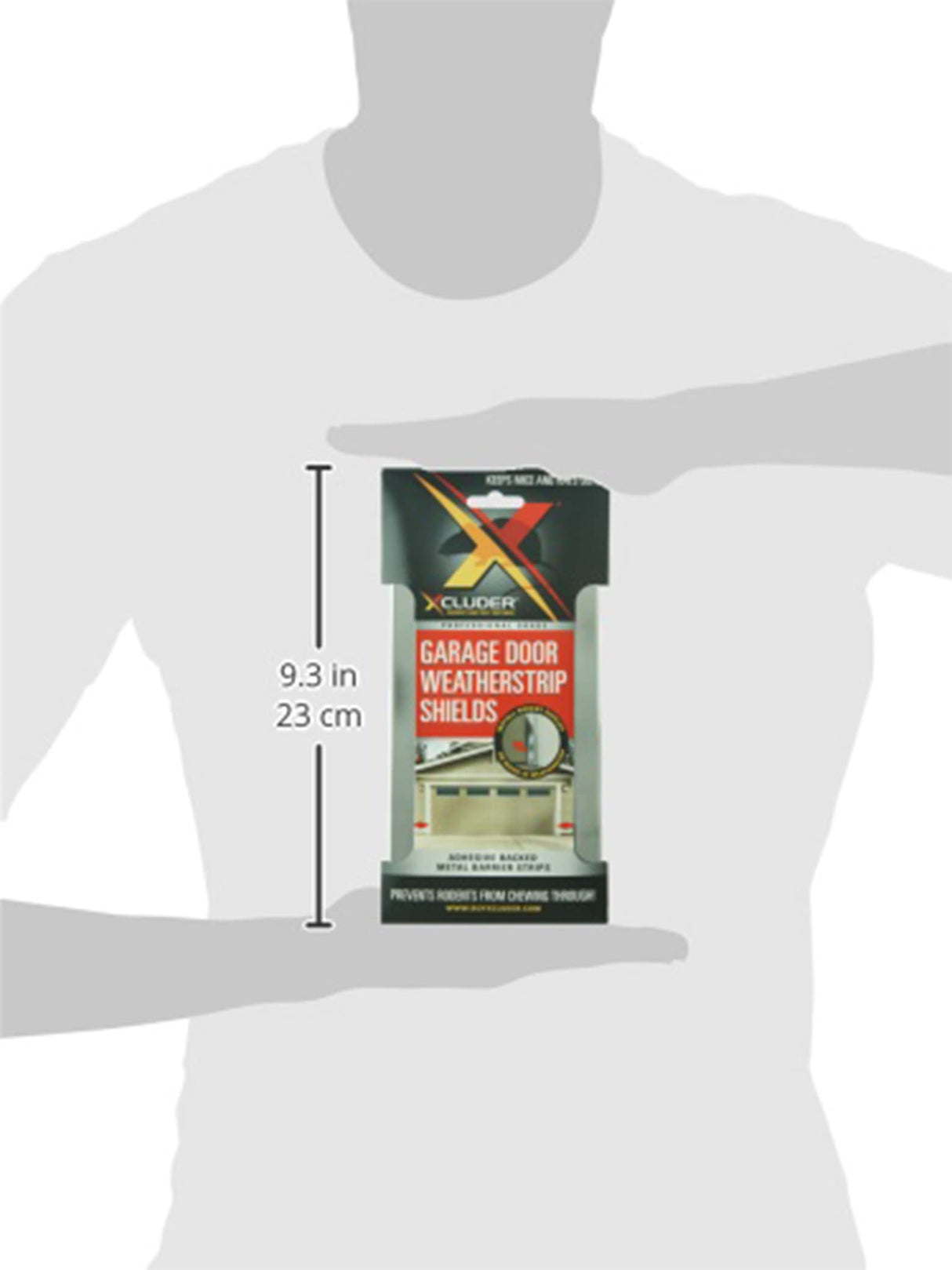 Xcluder Stainless Steel Garage Door Rodent Shield; 2 Door Kit with 8-inch Door Strips (Pack of 4); Keep Rats and Mice Out; Suitable for Residential and Commercial Use (162942) Xcluder