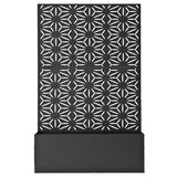 Oakland Living 6 ft. X 4 ft. Black Freestanding Metal Privacy Screen Room Divider with Flower Box Oakland Living