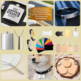 144 PCS Laser Engraving Material Kit, 29 Kinds of Laser Engraving Supplies Including Acrylic, Wood, PU Leather, Glass, Metal, Rock, Fabric, Rubber Materials for Laser Cutter Engraver Mossaestheticoy
