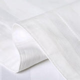 Amolavet Hotel Bedding Duvet Cover Full Size Cotton White Satin Striped Textured with Zipper - Duvet Cover Full 3 Pcs Set 79x90 - Comforter Cover/Quilt Cover Full Size Amolavet