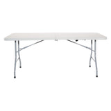 Office Star Resin Rectangle Center-Folding Portable Table for Picnics, Camping, and Tailgating, 6 Feet Office Star Products