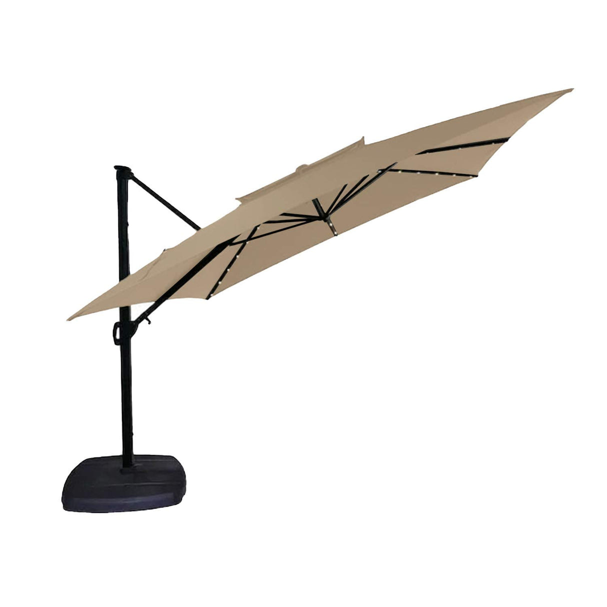 Garden Winds Replacement Canopy Top Cover Compatible with The Simply Shade Two Tiered Square Solar Umbrella - RipLock 500 Garden Winds