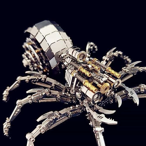 KonHaovF Spider 3D Metal Puzzles for Adults with Light, DIY 3D Metal Model Kits to Build for Adults with Tool, Desktop Model Kits Building Toys for Teens