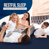 Twin Size Mattress Protector Waterproof, Premium 200 GSM Terry Mattress Cover, Soft & Breathable Bed Cover, Fitted Sheet Style Stretchable Deep Pockets 15" by Utopia Bedding (Navy Blue) Utopia Bedding