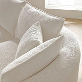 Oversized Curved Modular Sectional Sofa Couch - Luxury Cloud Boucle Upholstered L-Shaped Left-Facing Leisure Lounge Sofa with Extra Wide Chaise Daybed and 7 Throw Pillows for Living Room Apartment Eafurn