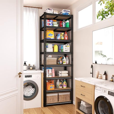 DurayLoly 8 Tier Storage Shelves, Shelving Unit Load 2816LBS, Garage Shelving Adjustable and Divisible, Shelving Units and Storage Rack for Laundry Room, Pantry, Kitchen, Closet, Metal Shelf 84" H DurayLoly