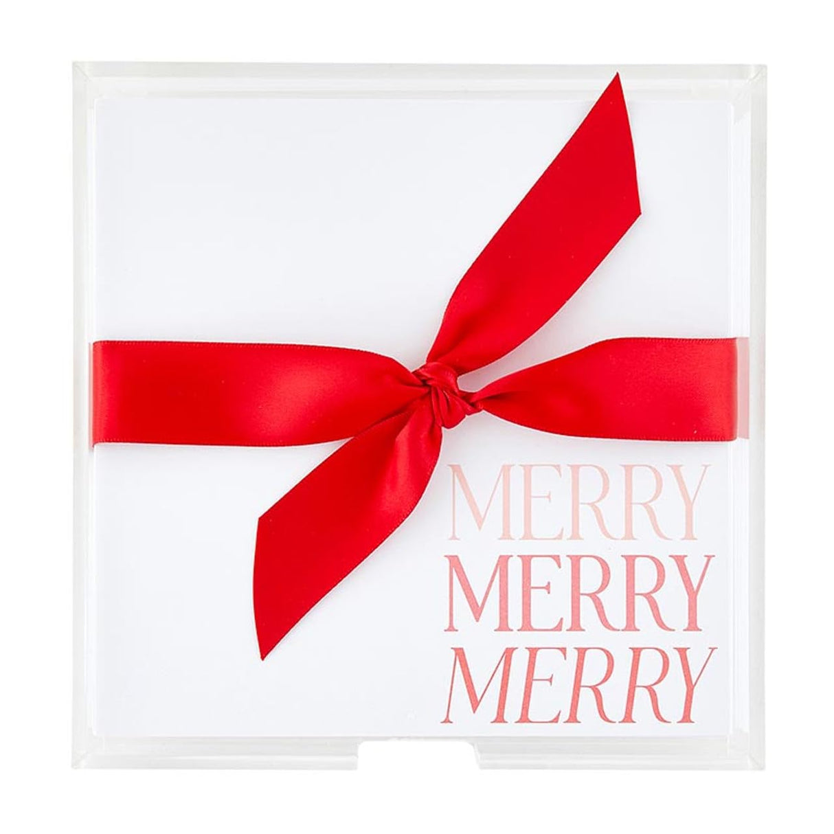 Slant Collections Christmas Stationary Set Loose-Leaf Paper Pad in Acrylic Holder, Merry Merry Merry slant collections