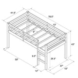 DHP Milton Twin Loft Bed, Space Saving Design, Solid Pine Wood, White Finish DHP