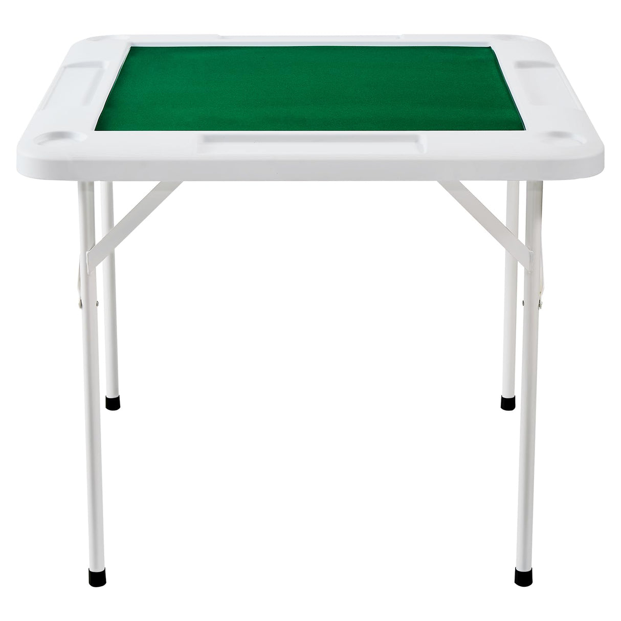 VEVOR Mahjong Table, 4 Player Folding Domino Table with Wear-Resistant Green Tabletop, Portable Square Card Table with 4 Cup Holders & 4 Chip Trays for Mahjong Poker Puzzles, 35.4 x 35.4-inch VEVOR