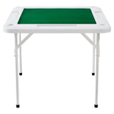 VEVOR Mahjong Table, 4 Player Folding Domino Table with Wear-Resistant Green Tabletop, Portable Square Card Table with 4 Cup Holders & 4 Chip Trays for Mahjong Poker Puzzles, 35.4 x 35.4-inch VEVOR