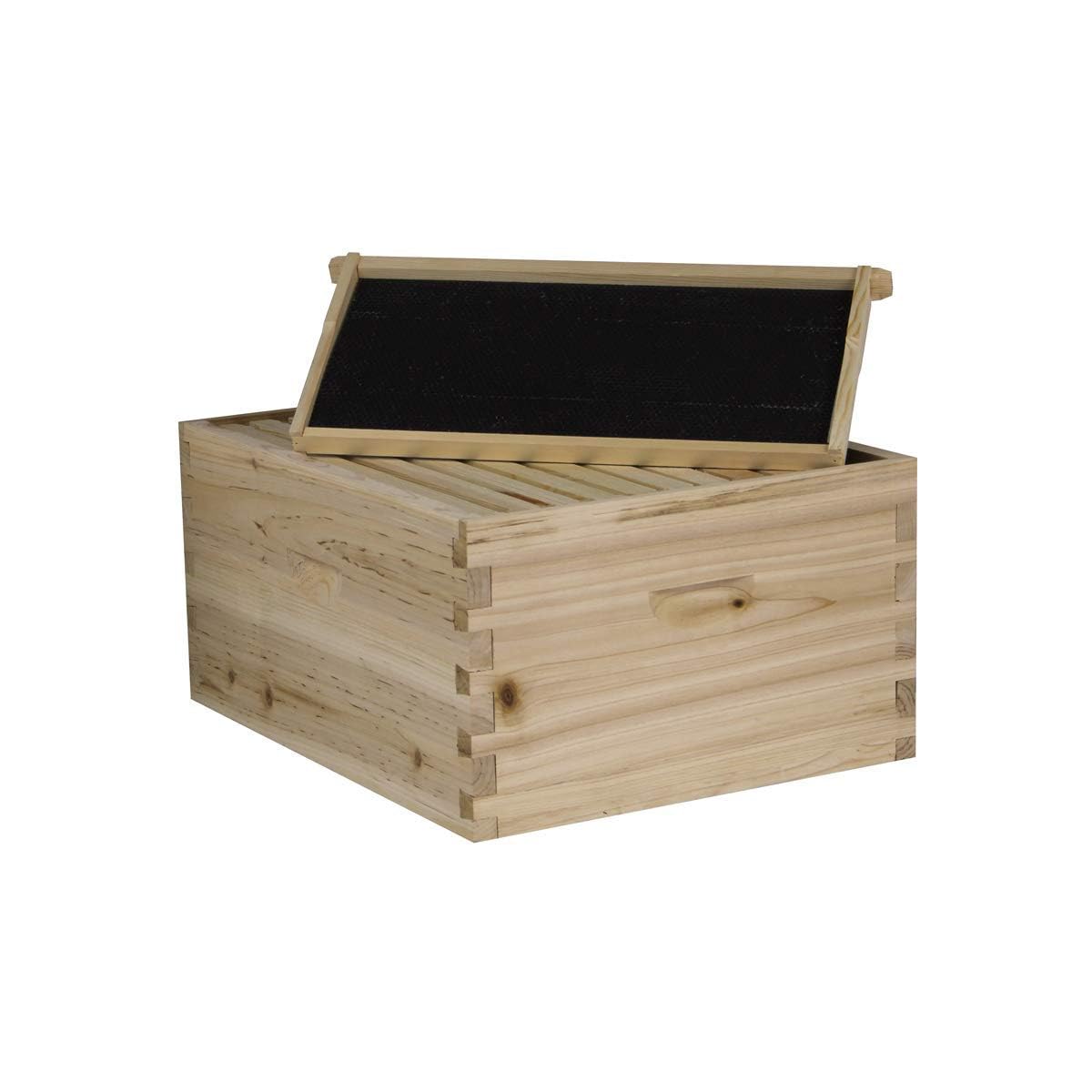 NuBee Starter 10 Frame Beehive Kit - Includes 2 Hive Bodies, 1 Super Box, Pine Frames, Wax Coated Foundations and More NuBee Hive
