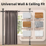 Room Divider, Tension Curtain Rod No Drilling,4-10ft(H) 28-140inch(W) Wall Divider for Room Separation, Heavy Duty Room Partition Separator, Adjustable Folding Privacy Screens,Black Daurore paw