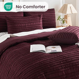 NEXHOME PRO Duvet Cover Queen,3 Pieces Boho Tufted Duvet Cover Set, Soft and Lightweight 100% Washed Microfiber Comforter Cover Set for All Season(Burgundy,90 x 90)-No Comforter NEXHOME PRO