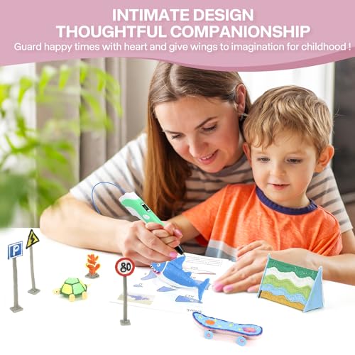 3D Pen Printing Template, 20 Sheets 3D Printer Drawing Graffiti, 3D Painting Paper Stencils with a PVC Transparent Board, for Kids Christmas Birthday DIY Gifts, Vomika Vomika