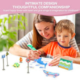 3D Pen Printing Template, 20 Sheets 3D Printer Drawing Graffiti, 3D Painting Paper Stencils with a PVC Transparent Board, for Kids Christmas Birthday DIY Gifts, Vomika Vomika