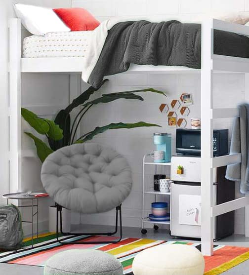 COTTON CRAFT Papasan Chair Cushion - 100% Cotton Duck Fabric Thick Soft Overstuffed Floor Seat Standard 45" Round Chair Swing Chair Patio Den College Dorm Papasan - Charcoal Grey COTTON CRAFT