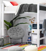 COTTON CRAFT Papasan Chair Cushion - 100% Cotton Duck Fabric Thick Soft Overstuffed Floor Seat Standard 45" Round Chair Swing Chair Patio Den College Dorm Papasan - Charcoal Grey COTTON CRAFT