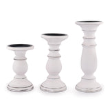 Samhita Set of 3 Wood Candle Holders – Hand Carved Decorative Candle Holder for Living Room or Table Centerpiece Samhita