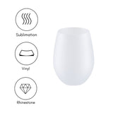 Craft Express 17 OZ Sublimation Glass Wine Tumblers Cups Frosted-Stemless Wine Glasses-Perfect for Sublimation Oven Crafting-Set of 4 Craft Express