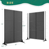 72" H×47" W Metal Outdoor Privacy Screen Outdoor Freestanding Screen Panels for Patio Lawn Deck, Decorative Privacy Fence(Consists of 3 Panels) TUYOHW