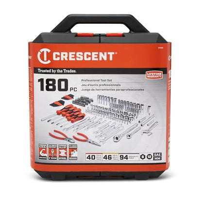 Crescent 180 Piece Professional Tool Set in Tool Storage Case - CTK180 - WoodArtSupply