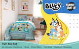 Sunny Side Up Bluey & Friends Twin Comforter Set - 5 Piece Kids Bedding Includes Comforter, Sheets & Pillow Cover - Super Soft Microfiber Bed Set Sunny Side Up
