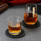 Absorbent Coasters for Drinks with Holder - 6packs, Silicone Coasters with Soft Felt Insert, Black MECOWON