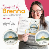 Elly & Grace Christian Embroidery Kit with Embroidery Hoop, Easy Embroidery Kit for Beginners and Adults, Full Embroidery Hoop Kit with Needles and Thread Included (Be Still)