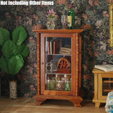 Odoria Dollhouse Display Cabinet Miniature: 1/12 Scale Mirrored Storage for Vintage Living Room - Mini Brown Curio Cabinets - Tiny Wood Furniture Odoria