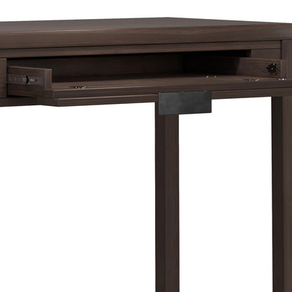 SIMPLIHOME Hollander SOLID WOOD Contemporary 38 inch Wide Small Desk in Warm Walnut Brown for The Office Desk, Writing Table, Workstation and Study Table - WoodArtSupply