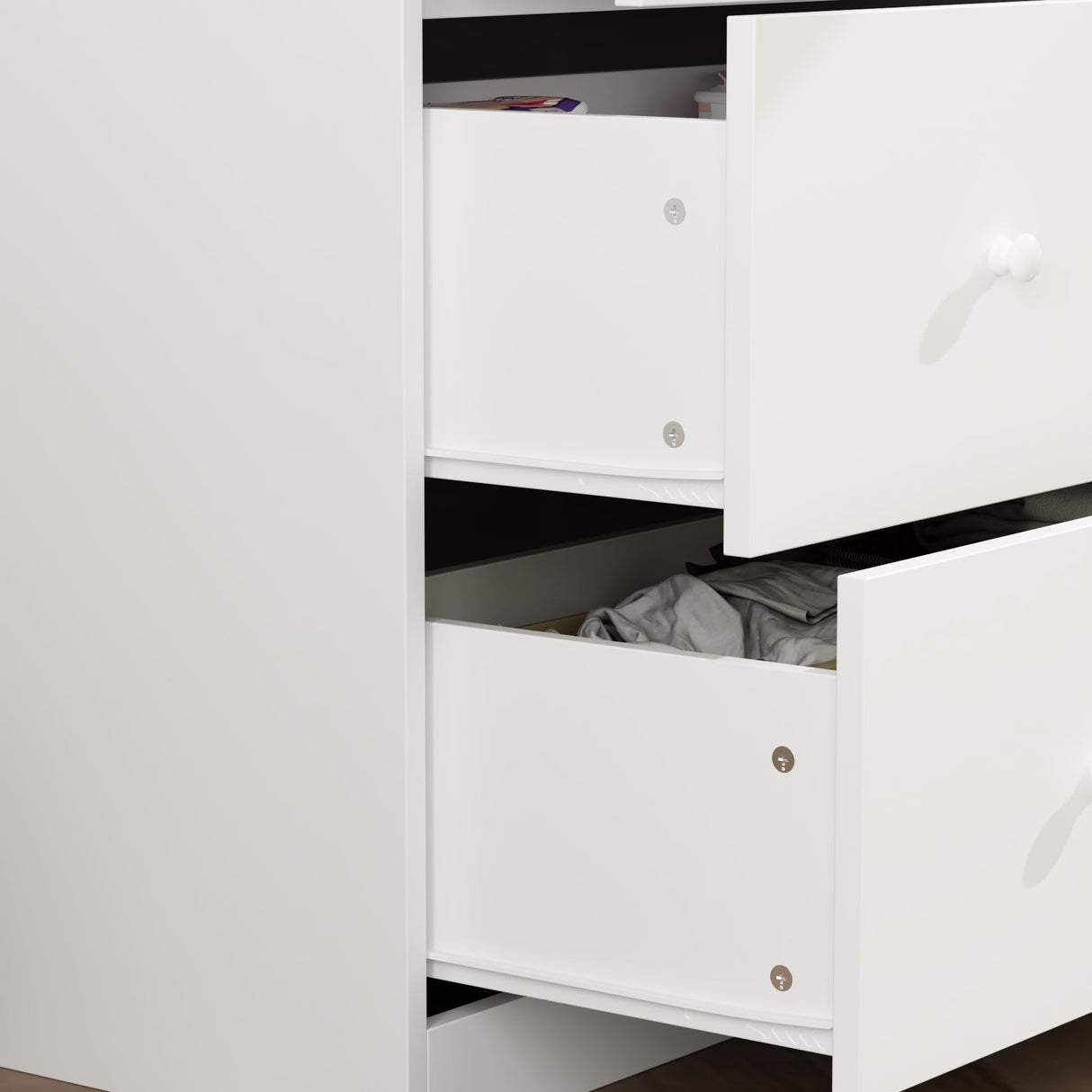 ROMSHINE Nursery Dresser with Baby Changing Table, Diaper Changing Tables for Nursery with 5 Drawers & Shelves, Changing Station Nursery Organizer for Bedroom, White (47.6" W x 19.7" D x 36.1" H) ROMSHINE