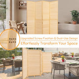 Bamboo Room Divider Folding Privacy Screens, Wall Divider for Room Separation, Portable Room Partitions and Dividers, 5.6FT Bamboo Mesh Woven Room Divider Panel (Beige, 4 Panel) JVVMNJLK