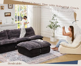 Hobestluk Sofa Couch Foam Sofa for Small Spaces Comfy Sofas with footrest Couch Recliner Small Sofas for Living Room, Bedroom, Apartment (Dark Grey)