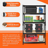 Juggernaut Storage Indoor Outdoor 72 Inch 5 Tier Steel Utility Shelving Unit with Adjustable Shelves for Warehouse, Laundry Room, and Garage, Black Juggernaut Storage