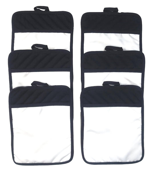 Sublimation Blanks 9"x7" Polyester/Cotton Black Pot Holders with Sublimation Pocket DIY Set of 12