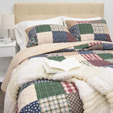 Donna Sharp Rustic Paisley Pieced Patchwork Cotton Quilted Bedding Set - 3-Piece Cal King Size Quilt Set - Includes 1 Quilt and 2 Pillow Shams - Machine Washable - Perfect for Rustic Decor Donna Sharp