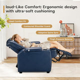 ANJ Power Home Theater Seating, PU Leather Electric Recliner Chair with Adjustable Headrest, Dual Motors Movie Reclining Chairs with LED Lights,USB Port, Cup Holders, Hidden Arm Storage (Blue & Black)
