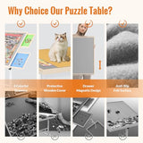Puzzle Table with Drawers and Legs Height Tilting Adjustable for 1500 Pieces, Portable Jigsaw Puzzle Tables for Adults and Elderly, Puzzle Board with Covers Gifts for mom Women Mothers' Day… JoyPcsTable