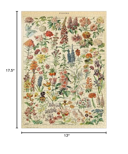 MyPuzzle Fleurs - Flowers for All, Vintage Art Poster, Adolphe Millot - Premium 1000 Piece Jigsaw Puzzle for Adults MyPuzzle.com