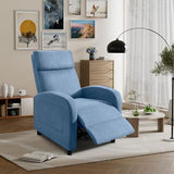 Furniwell Massage Recliner Chair for Living Room Adjustable Fabric Reclining Chair Home Theater Seating Modern Winback Single Sofa for Adults with Footrest (Blue)