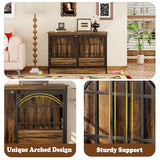 COZPAW 52 Inch Dog Crate Furniture, Extra Large Dog Kennel Indoor for XLarge Breed, Heavy Duty Dog Cage with Double Elegant Arched Doors, Decorate as TV Stand & End Table-Retro Brown COZPAW
