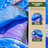 XJUMP Purplish Castle Commercial Grade Premium Marble Color Lightweight Bounce House Water Slide Detachable Pool for Kids and Adults with Blower Basketball Hoop Wet Dry Combo Outdoor Indoor XJUMP