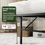 MAKE CHANGES Queen Folding Bed Frame, Heavy Duty Metal Queen Platform with 14" Storage, Easy Assembly, No Box Spring Needed, RV & Motel Ready MAKE CHANGES