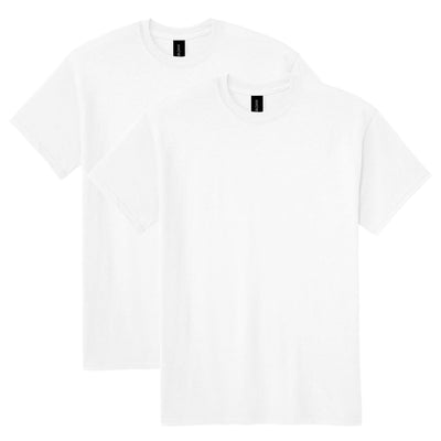 Gildan Unisex Adult Dryblend T-shirt, Style G8000, Multipack, White (2-pack), Medium US
