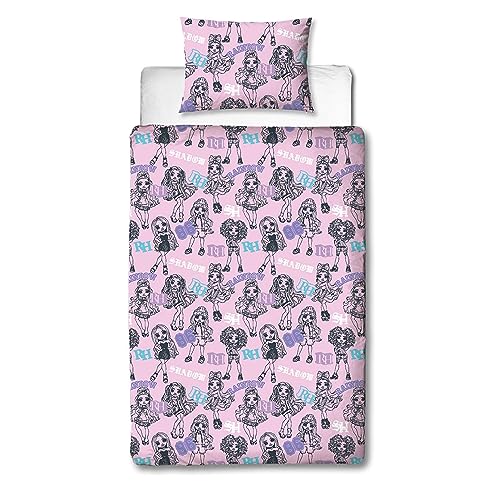 Character World Official Rainbow High Single Duvet Cover Set | Shadow High Dolls Design | Reversible 2 Sided Bedding Including Matching Pillow Case | Single Bed Set Rainbow High