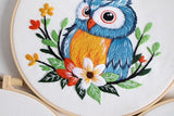 Konrisa Owl Embroidery Kit for Beginners Adult, Embroidery Starter Kit with Cloth Hoops Threads DIY Sewing for Craft Lover Hand Stitch Needlepoint Kits