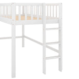 Majnesvon Twin Loft Bed with Slide,Wood Loft Bed Low Profile for Boys Girls, Built-in Ladder and Guard Rail,No Box Spring Needed Majnesvon