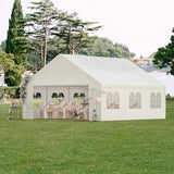 Phonjoroo Party Tent, 20’ x 20’ Heavy Duty Outdoor Canopy Tent All-Season Tarp & Removable Sidewall Waterproof Carport Wedding Canopy with Windows Event Shelters Outdoor Storage Shelter Birthday BBQ Phonjoroo