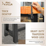 PHI VILLA Outdoor Acacia Wood Bench, 63" Long Patio Wooden Picnic Bench for 3 People, Backless Oil Finished Teak Bench for Garden, Porch, Yard PHI VILLA