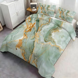 YFIOYI Marble Comforter Set, Minimalist Bedding Set, Elegant Decorative 3 Piece Bedding Set with 2 Pillow Shams, with Zipper（Long Single） YFIOYI